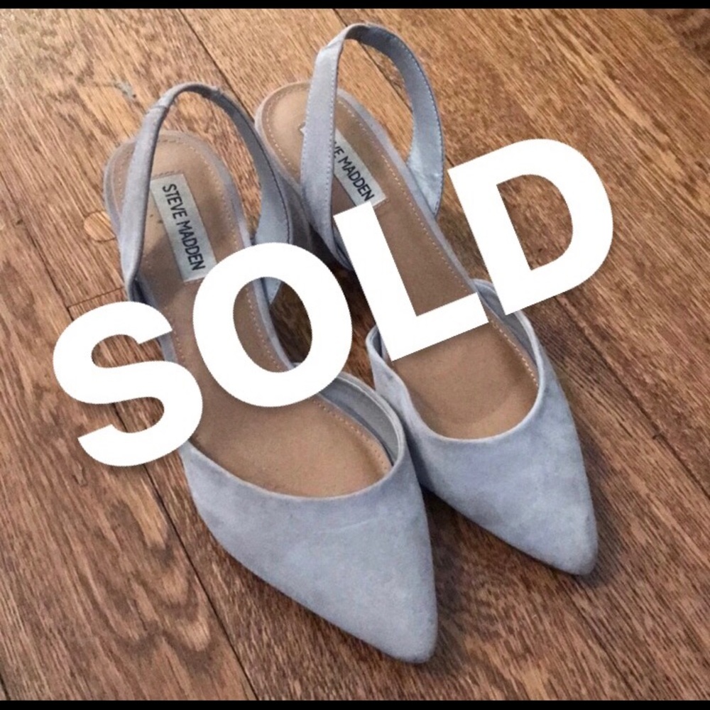 SOLD. Steve Madden grey suede black heels